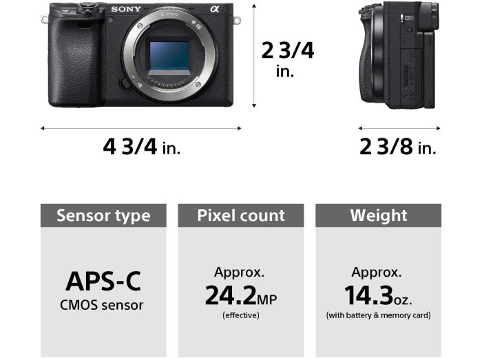Sony Alpha a6400 Mirrorless Camera: Compact APS-C Interchangeable Lens Digital Camera with Real-Time Eye Auto Focus, 4K Video, Flip Screen & 16-50mm Lens - E Mount Compatible - ILCE-6400L/B, Black