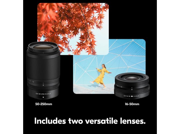 Nikon Z 30 with Two Lenses | Our Most Compact, Lightweight mirrorless Stills/Video Camera with Wide-Angle and telephoto Zoom Lenses | Nikon USA Model