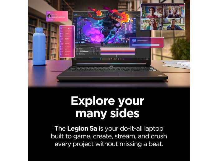Lenovo Legion 5a - 2026 - Gaming Laptop - NVIDIA GeForce RTX 5060-15.3" OLED WQXGA Display - 165Hz Refresh Rate - Ryzen 7 250-32GB Memory - 1TB Storage - Eclipse Black